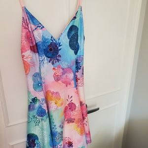 Black milk floral coral rainbow mini, Large